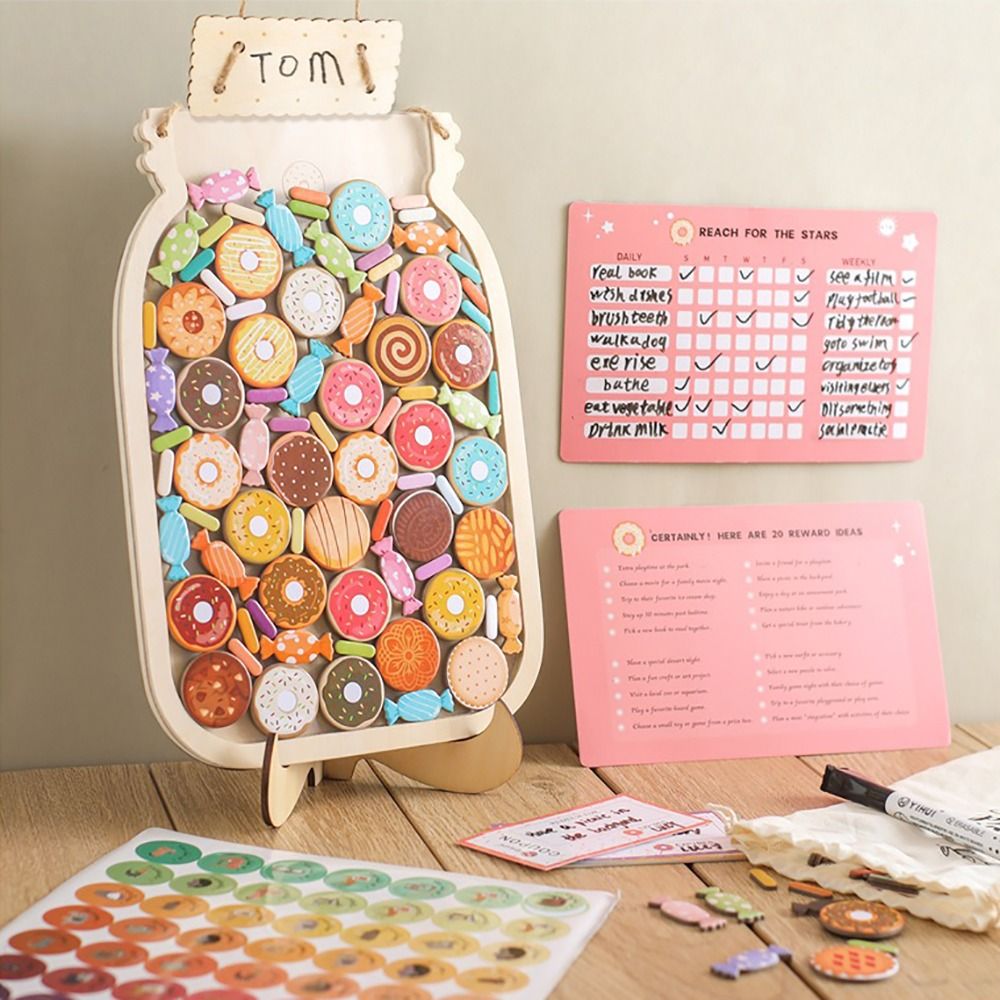 زجاجة مكافآت خشبية بتصميم النج - مراجعة Kids Education Charts وسعره